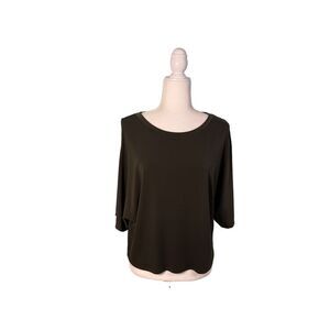 Rachel Roy knit deep green split sleeve top - XS
